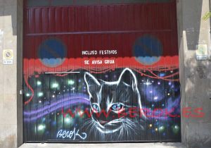 graffiti persiana gato negro